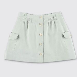 BONPOINT Stylish Mint Green Button-Up Skirt